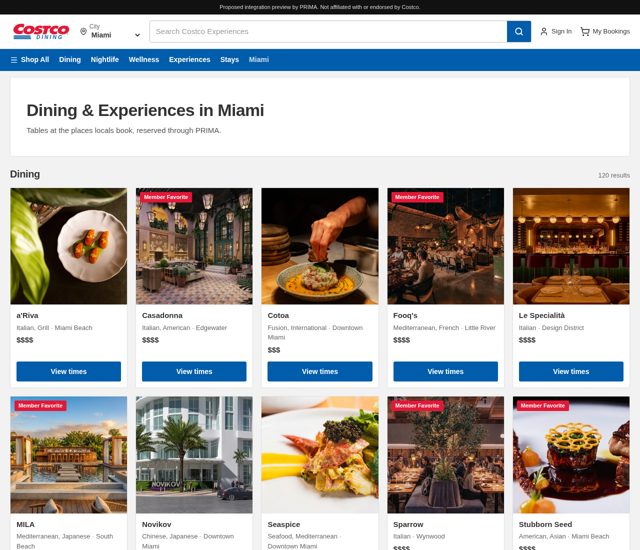 Costco storefront preview